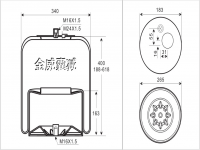 奔馳卡車空氣彈簧氣囊 Air spring airbag of Benz Truck 1V3918 A9743200021 A9423203021 9743200021 1788418521 3415801P 3418501K 4185NP21 4185NP01 14185K